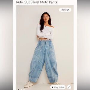 Free people ride out barrel moto jeans